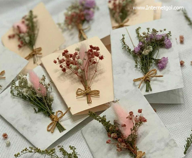 کارت تبریک گل خشک