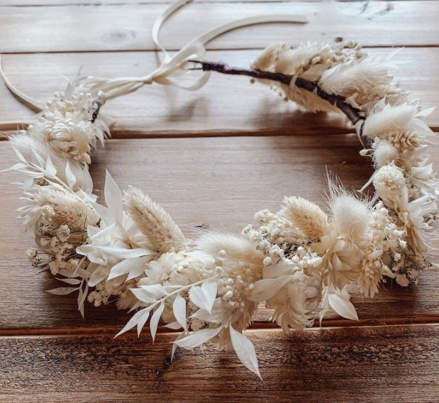 تاج گل خشک و اکسسوری مو